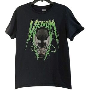 Marvel Venom Men's M Medium Tee Shirt Crew‎ Neck Short Sleeve Black Green Venom